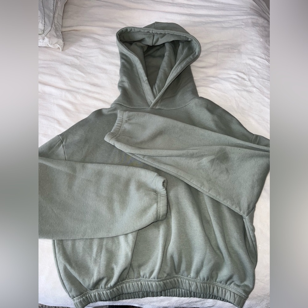 green zara hoodie